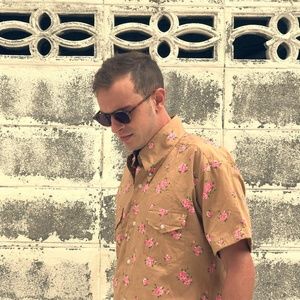 Vintage Japanese Rose print Button Up